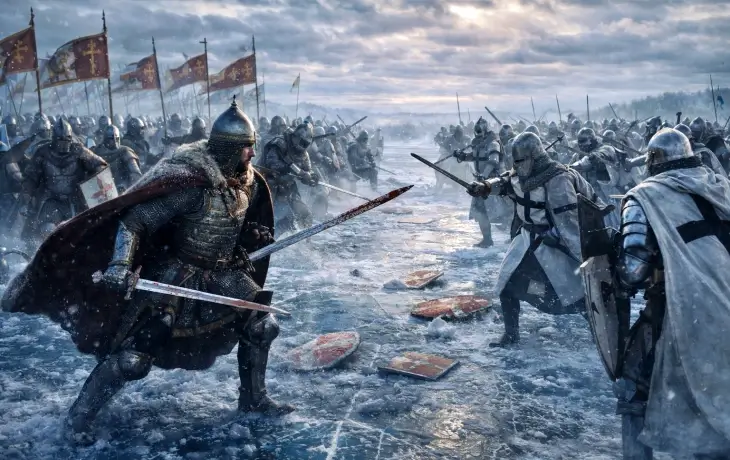 Alexander Nevsky Buz Savaşı 1242 Peipus Gölü Töton Şövalyeleri